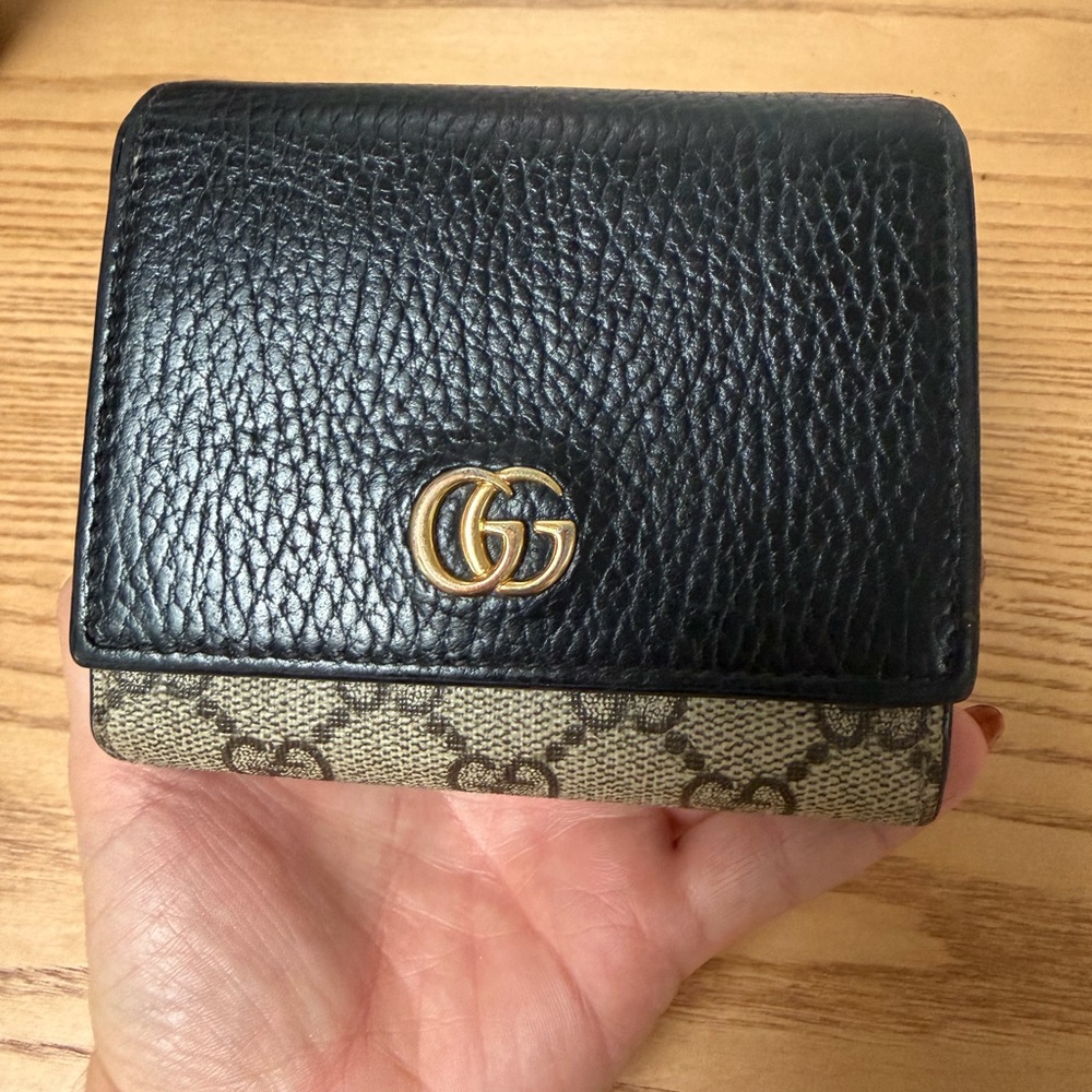 Gucci Black and Brown GG Monogram  Wallet